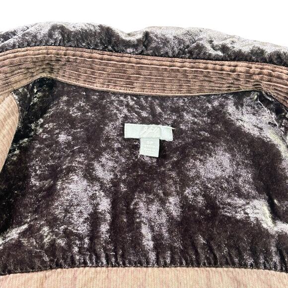 J.Jill Corduroy Jacket Petite Women Small  Brown Velvet Collar Cozy Button Coat - Picture 9 of 13